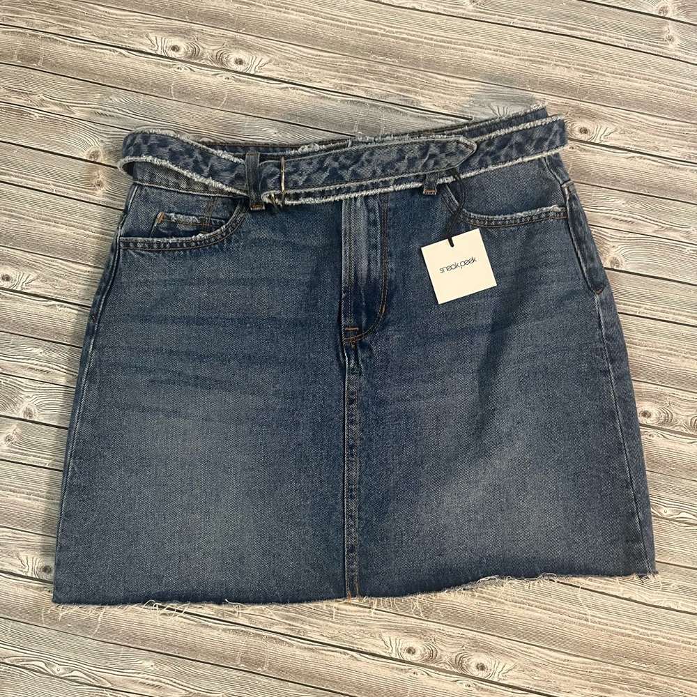 NWT Sneak Peek Denim Mini Skirt
